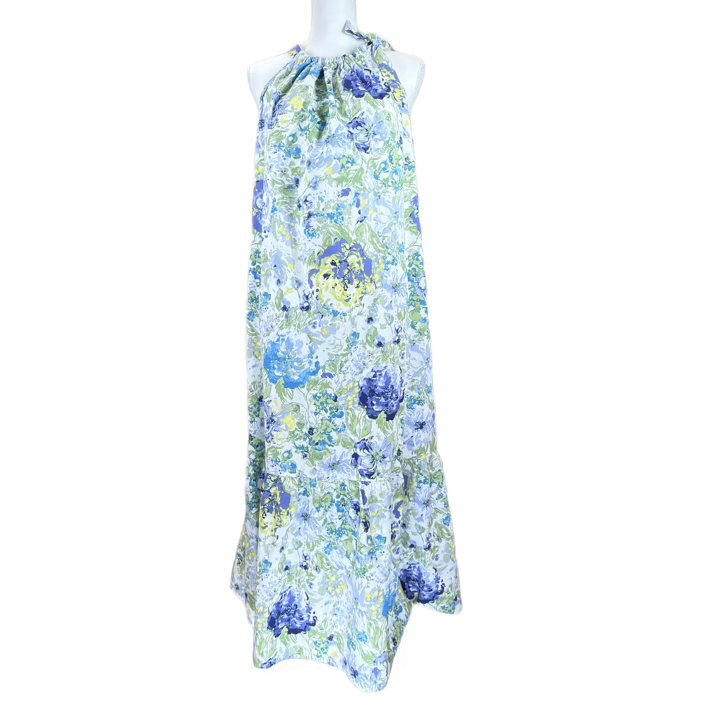 Chloe+rene Halter Floral Maxi Dress Size 1X Sleeveless Multicolor Casual Beach